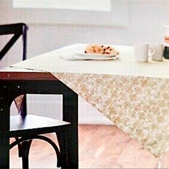 NEW Threshold Neutral Distressed Medallion Table Scarf Throw tassels CREAM - Picture 4 of 4